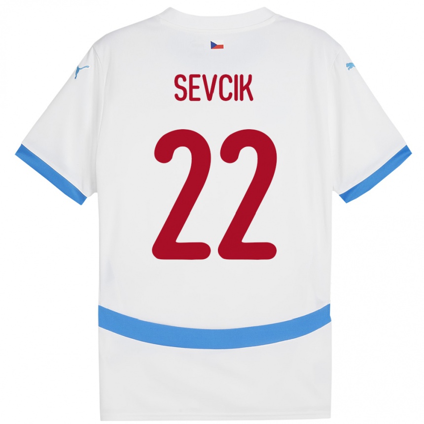 Vaikiškas Čekija Michal Sevcik #22 Baltas Išvykos Marškinėliai 24-26 T-Shirt