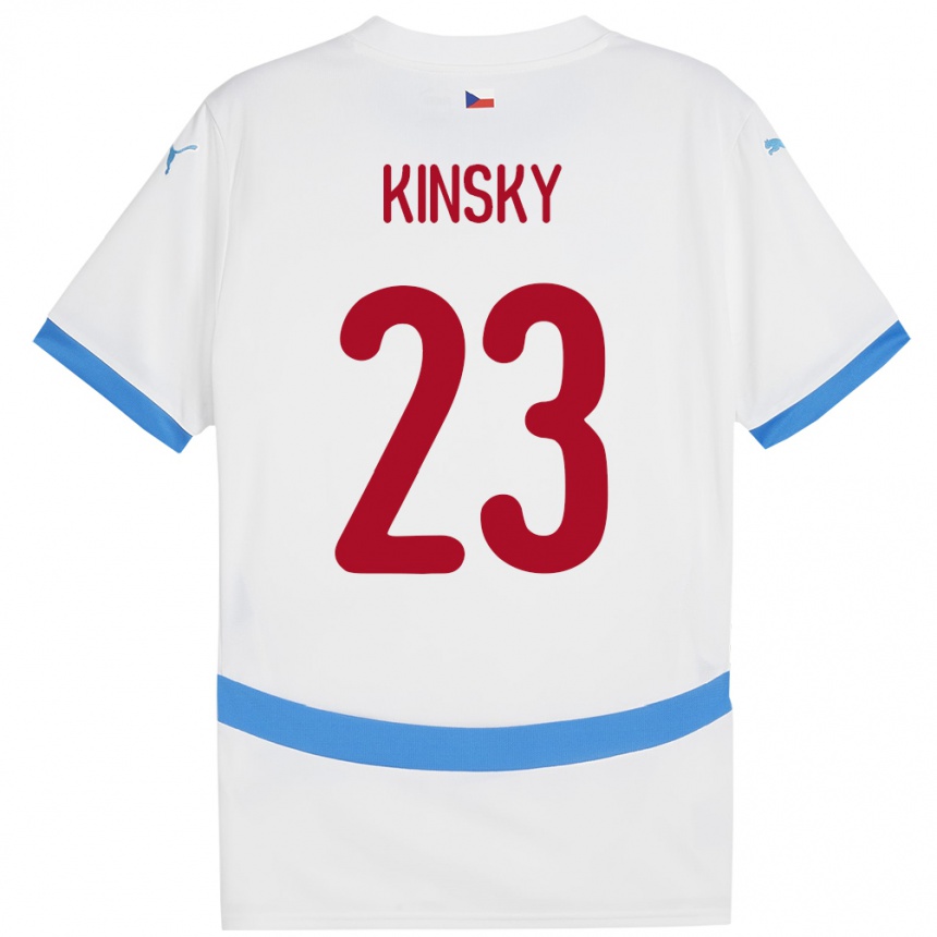 Vaikiškas Čekija Antonin Kinsky #23 Baltas Išvykos Marškinėliai 24-26 T-Shirt