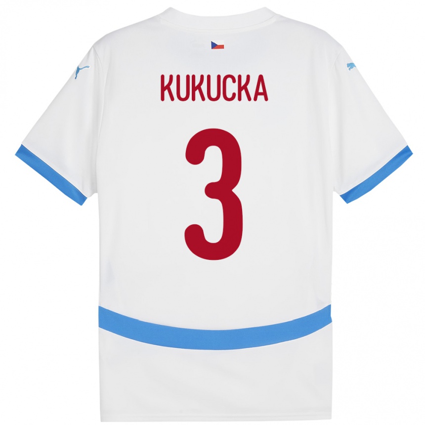 Vaikiškas Čekija Ondrej Kukucka #3 Baltas Išvykos Marškinėliai 24-26 T-Shirt