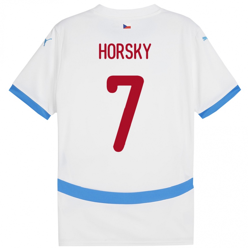 Vaikiškas Čekija Filip Horsky #7 Baltas Išvykos Marškinėliai 24-26 T-Shirt