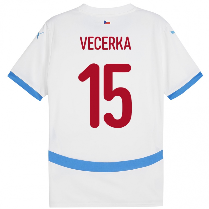 Vaikiškas Čekija Dalibor Vecerka #15 Baltas Išvykos Marškinėliai 24-26 T-Shirt