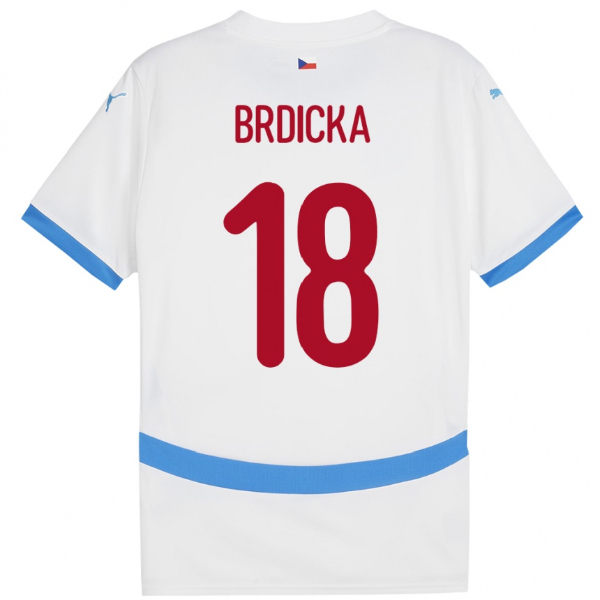 Vaikiškas Čekija Filip Brdicka #18 Baltas Išvykos Marškinėliai 24-26 T-Shirt