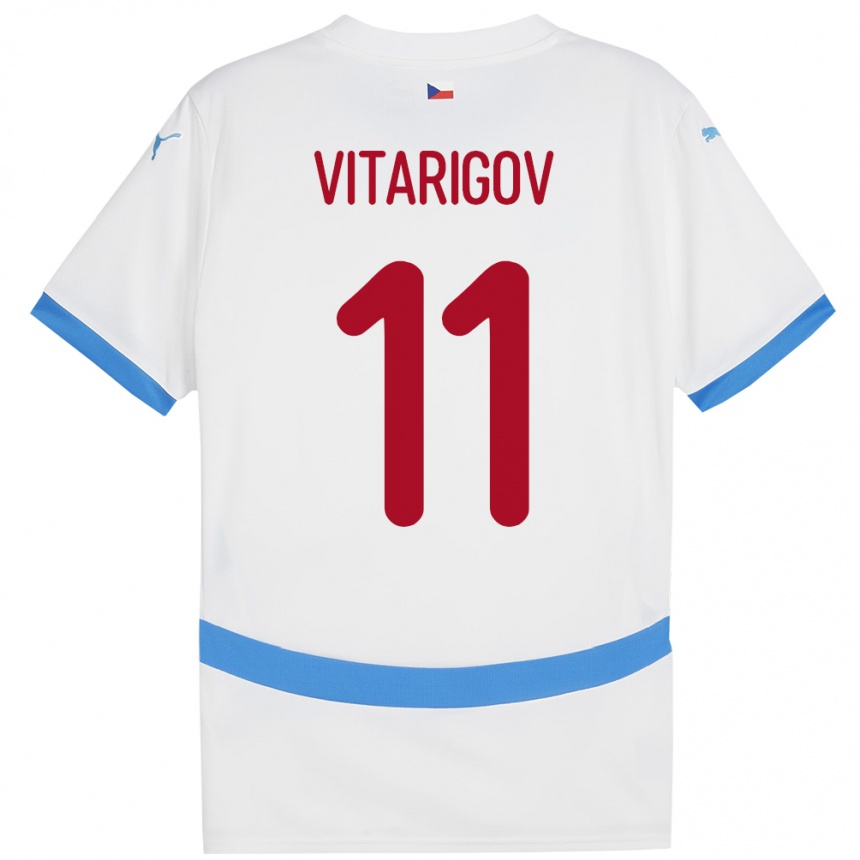 Vaikiškas Čekija Arsen Vitarigov #11 Baltas Išvykos Marškinėliai 24-26 T-Shirt