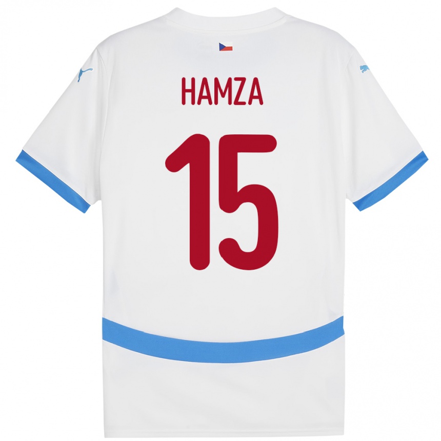 Vaikiškas Čekija Jiri Hamza #15 Baltas Išvykos Marškinėliai 24-26 T-Shirt