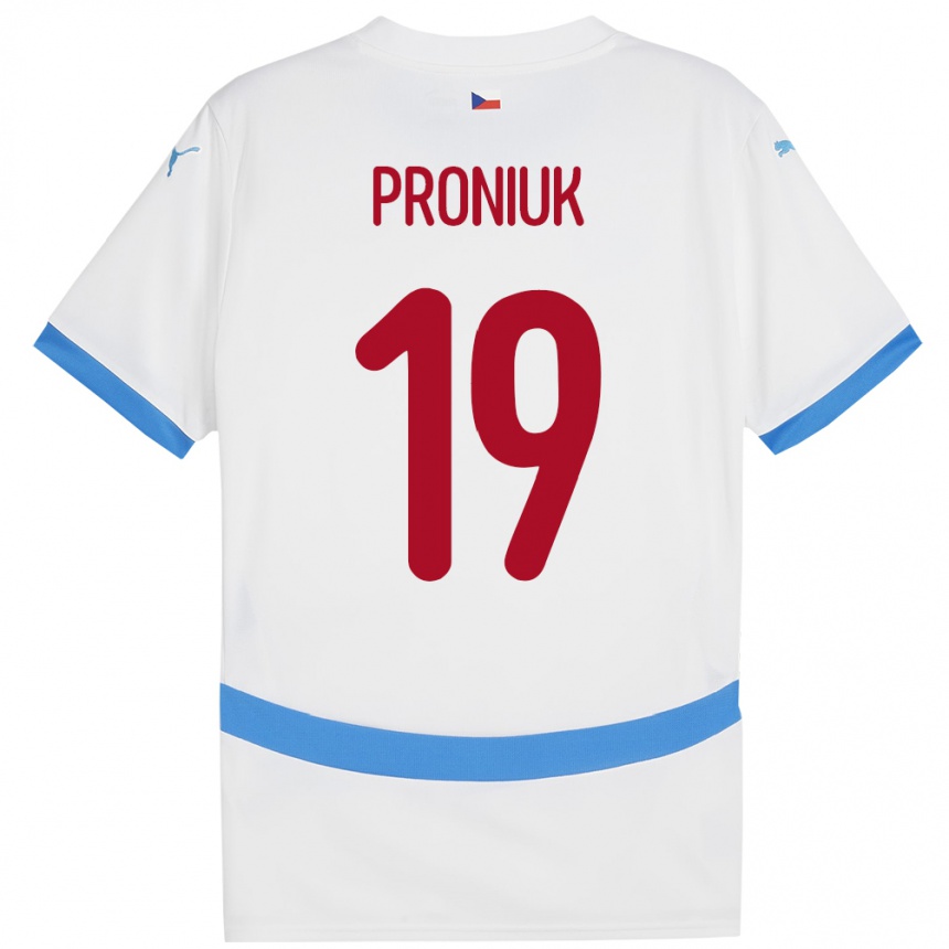 Vaikiškas Čekija Adam Proniuk #19 Baltas Išvykos Marškinėliai 24-26 T-Shirt