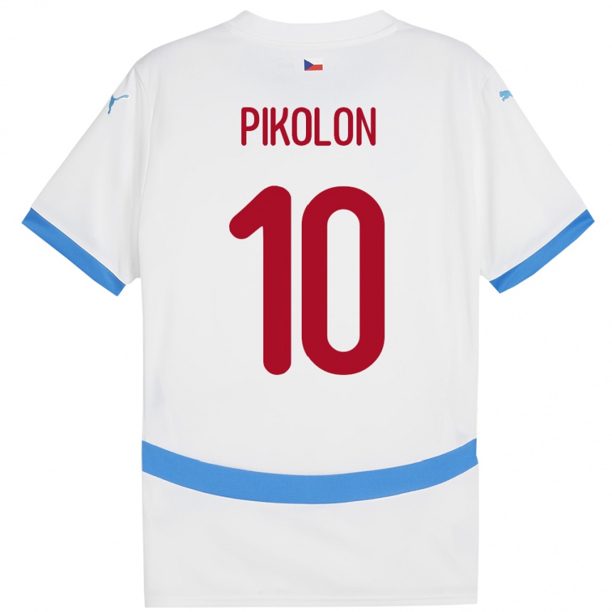 Vaikiškas Čekija Samuel Pikolon #10 Baltas Išvykos Marškinėliai 24-26 T-Shirt