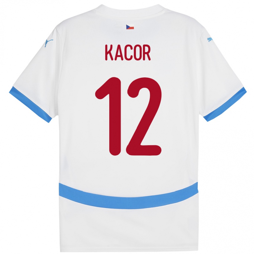 Vaikiškas Čekija Pavel Kacor #12 Baltas Išvykos Marškinėliai 24-26 T-Shirt