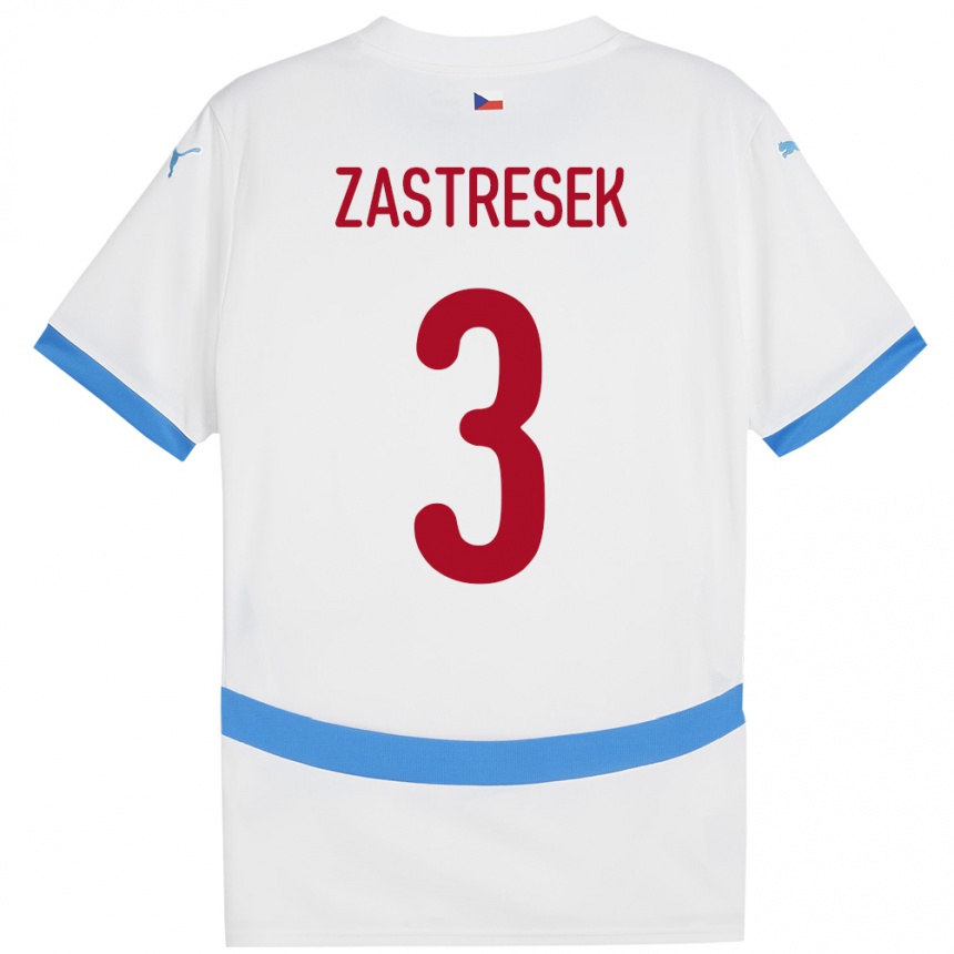 Vaikiškas Čekija Matous Zastresek #3 Baltas Išvykos Marškinėliai 24-26 T-Shirt