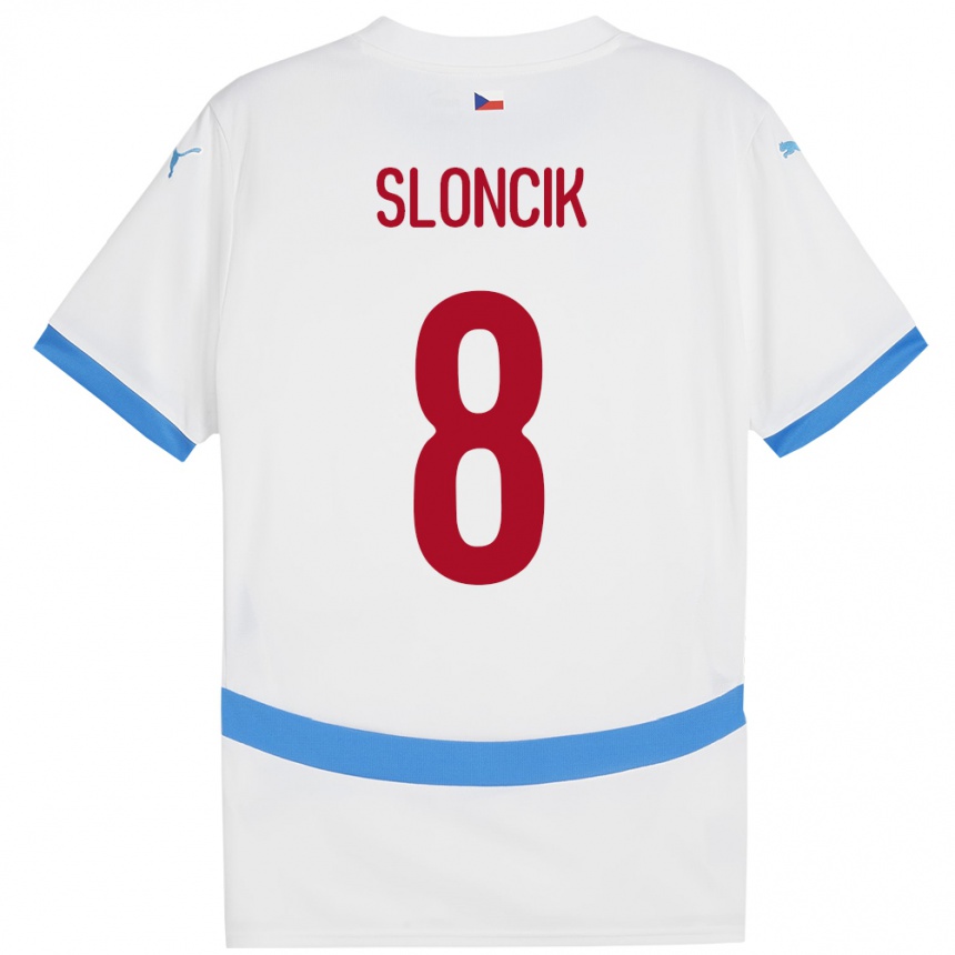 Vaikiškas Čekija Simon Sloncik #8 Baltas Išvykos Marškinėliai 24-26 T-Shirt