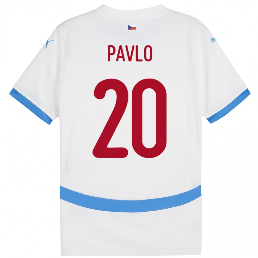 Vaikiškas Čekija Simon Pavlo #20 Baltas Išvykos Marškinėliai 24-26 T-Shirt