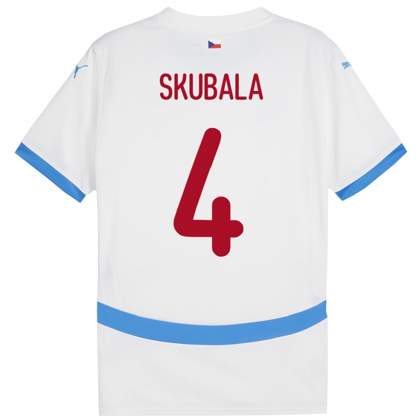 Vaikiškas Čekija Tomas Skubala #4 Baltas Išvykos Marškinėliai 24-26 T-Shirt