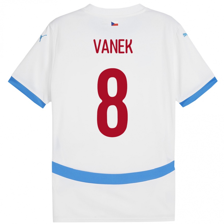 Vaikiškas Čekija Lukas Vanek #8 Baltas Išvykos Marškinėliai 24-26 T-Shirt