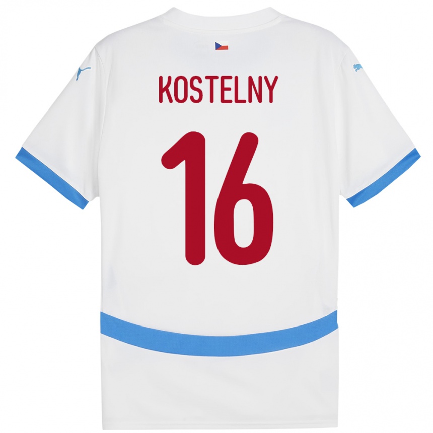 Vaikiškas Čekija Krystof Kostelny #16 Baltas Išvykos Marškinėliai 24-26 T-Shirt
