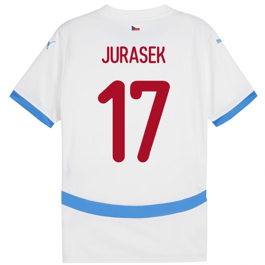 Vaikiškas Čekija Patrik Jurasek #17 Baltas Išvykos Marškinėliai 24-26 T-Shirt