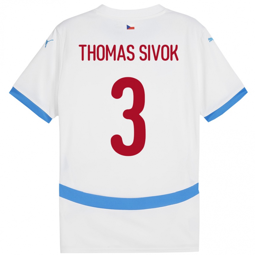 Vaikiškas Čekija Andre Thomas Sivok #3 Baltas Išvykos Marškinėliai 24-26 T-Shirt