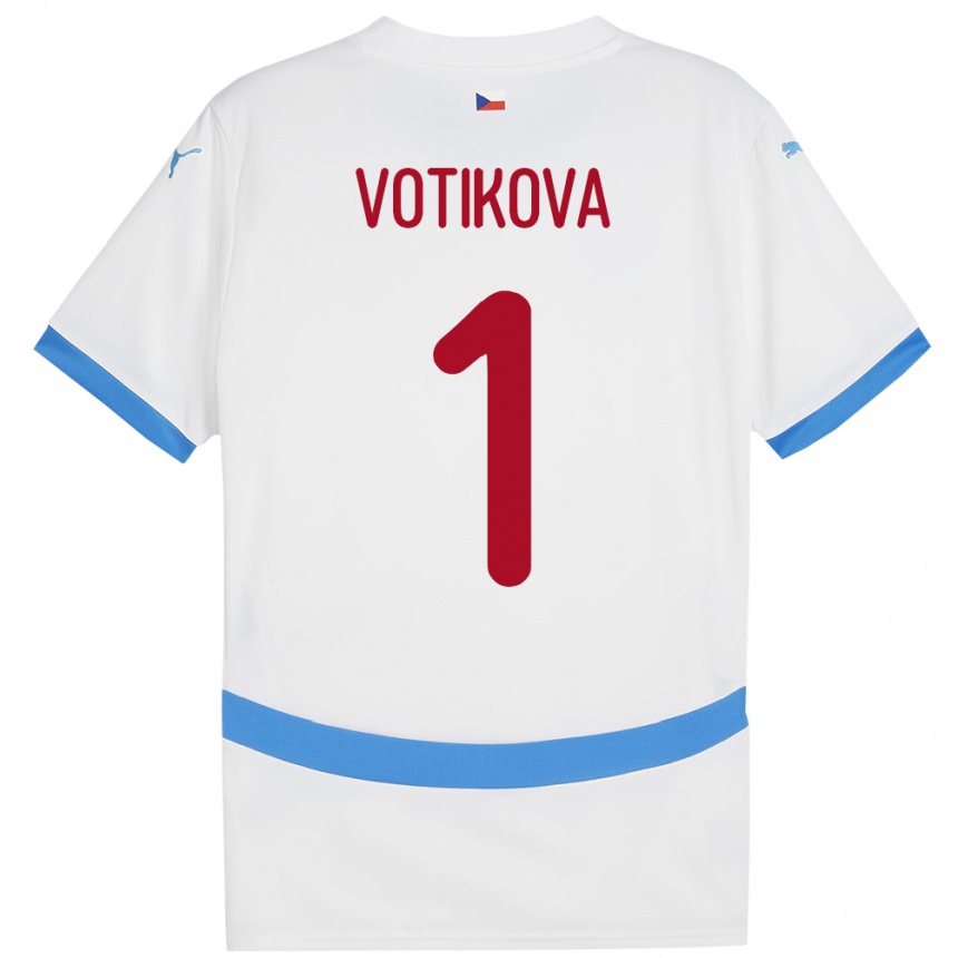 Vaikiškas Čekija Barbora Votíková #1 Baltas Išvykos Marškinėliai 24-26 T-Shirt