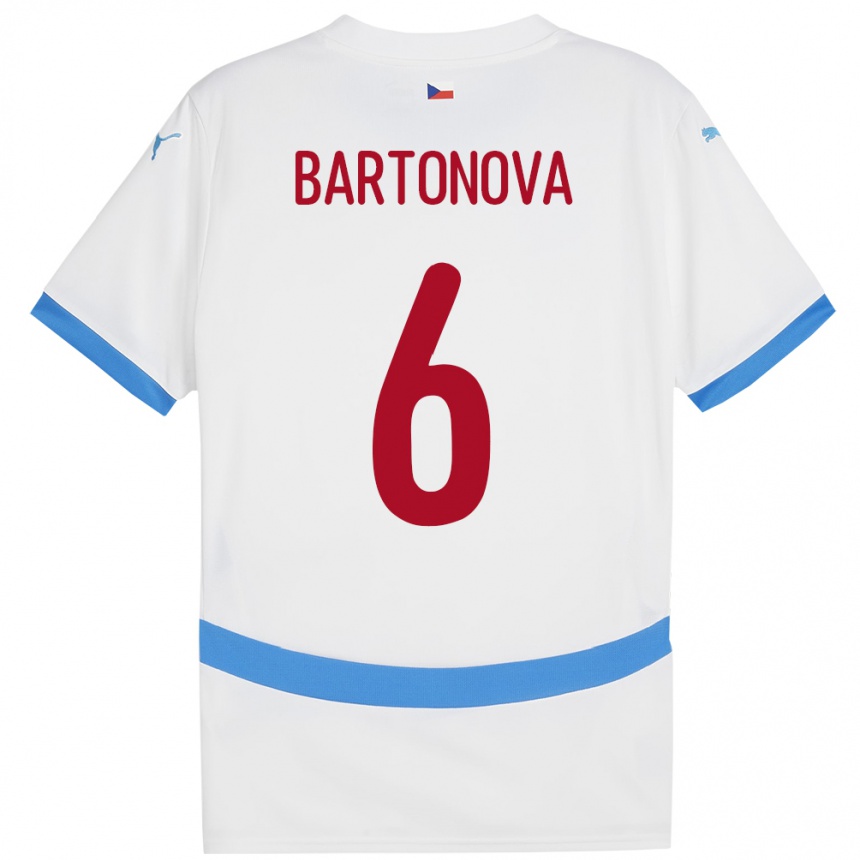 Vaikiškas Čekija Eva Bartoňová #6 Baltas Išvykos Marškinėliai 24-26 T-Shirt