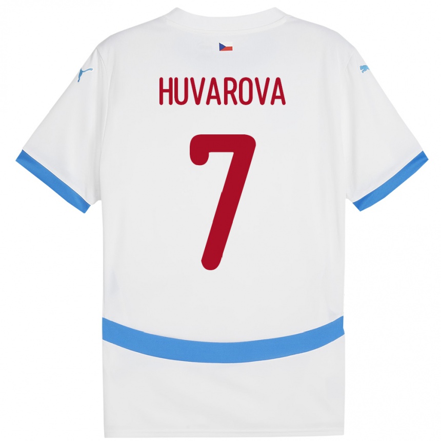 Vaikiškas Čekija Dominika Huvarová #7 Baltas Išvykos Marškinėliai 24-26 T-Shirt