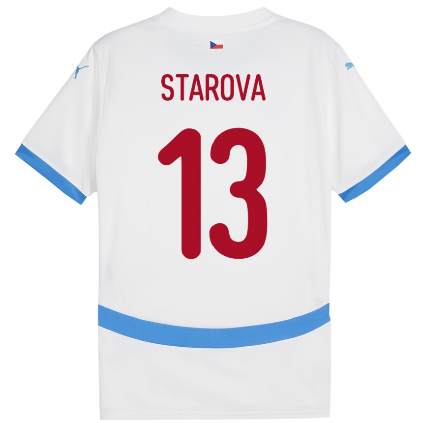 Vaikiškas Čekija Antonie Stárová #13 Baltas Išvykos Marškinėliai 24-26 T-Shirt