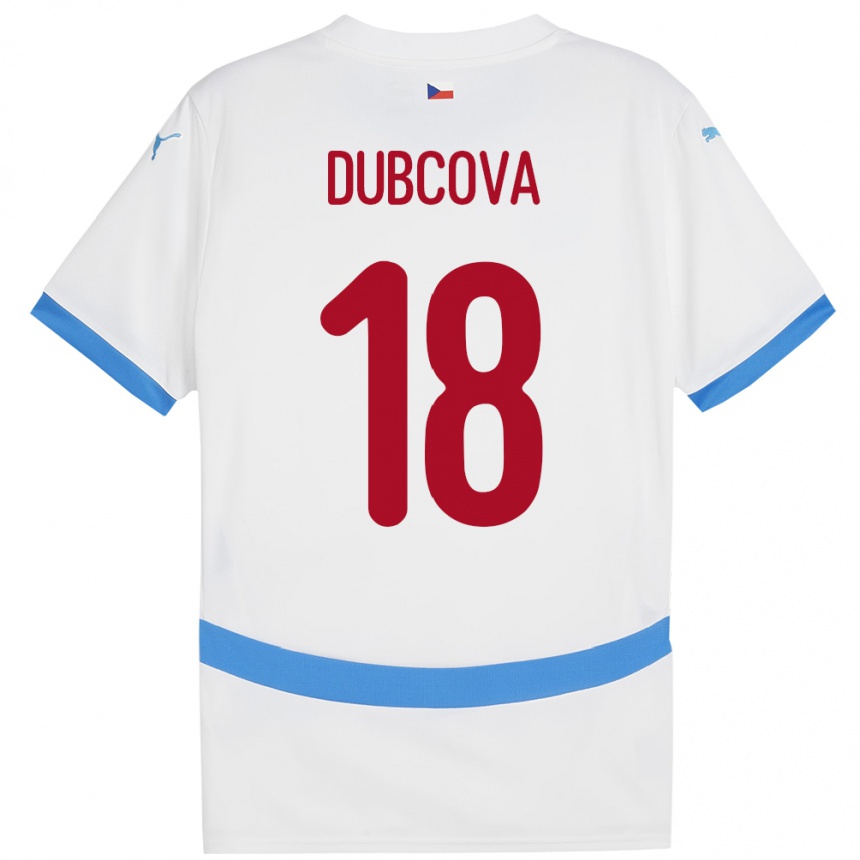 Vaikiškas Čekija Kamila Dubcová #18 Baltas Išvykos Marškinėliai 24-26 T-Shirt