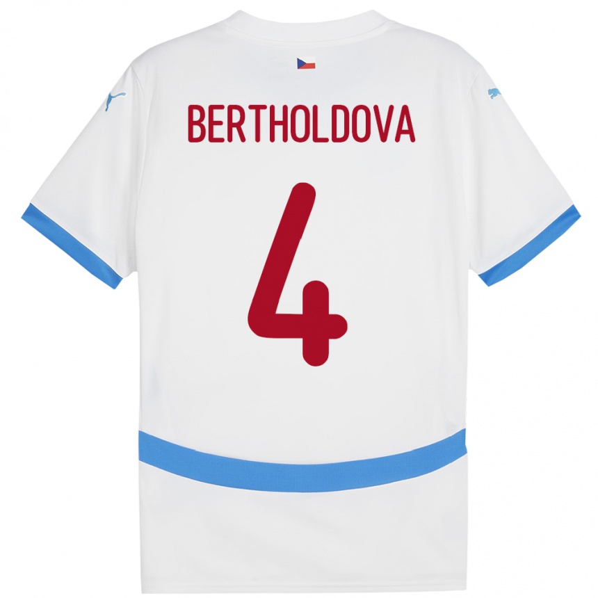 Vaikiškas Čekija Petra Bertholdová #4 Baltas Išvykos Marškinėliai 24-26 T-Shirt