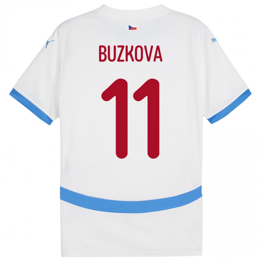 Vaikiškas Čekija Kateřina Bužková #11 Baltas Išvykos Marškinėliai 24-26 T-Shirt