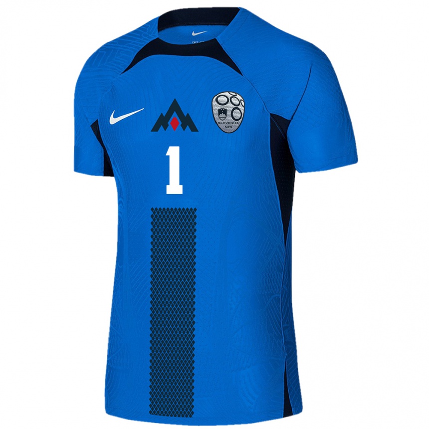 Vaikiškas Slovėnija Jan Oblak #1 Mėlyna Išvykos Marškinėliai 24-26 T-Shirt