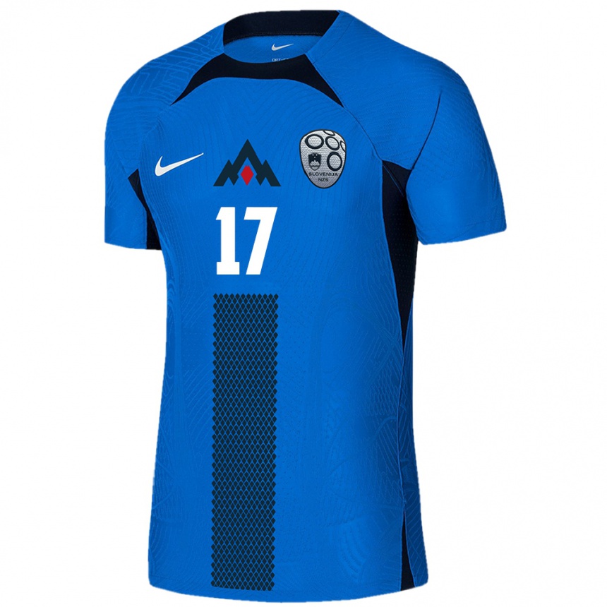 Vaikiškas Slovėnija Matic Ferk #17 Mėlyna Išvykos Marškinėliai 24-26 T-Shirt