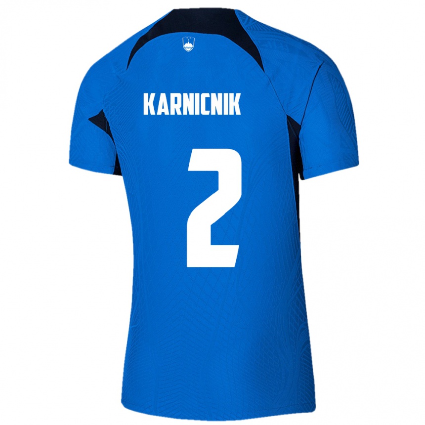 Vaikiškas Slovėnija Zan Karnicnik #2 Mėlyna Išvykos Marškinėliai 24-26 T-Shirt