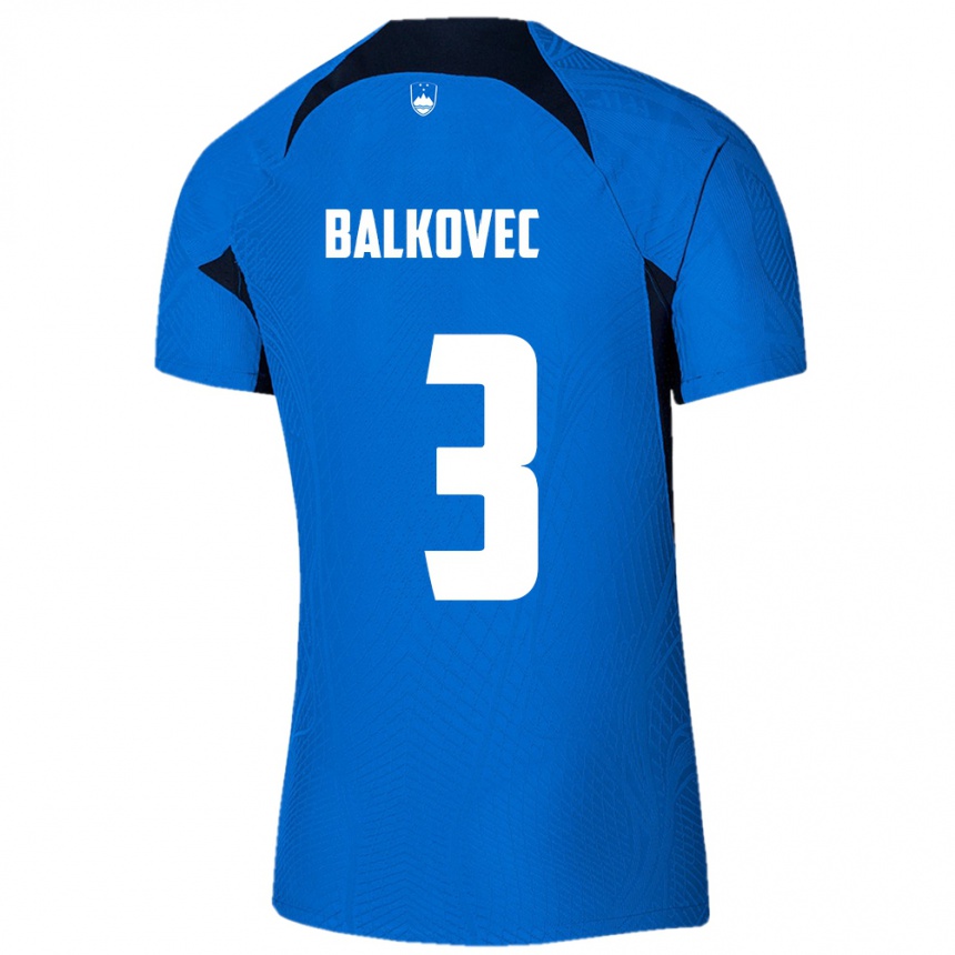 Vaikiškas Slovėnija Jure Balkovec #3 Mėlyna Išvykos Marškinėliai 24-26 T-Shirt