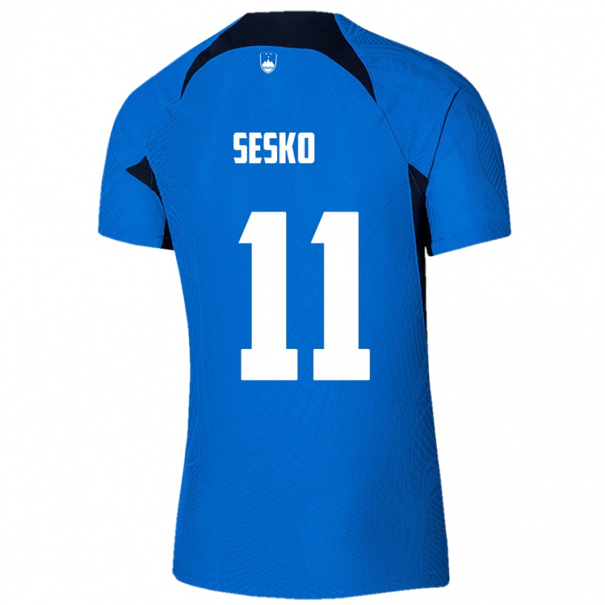 Vaikiškas Slovėnija Benjamin Sesko #11 Mėlyna Išvykos Marškinėliai 24-26 T-Shirt