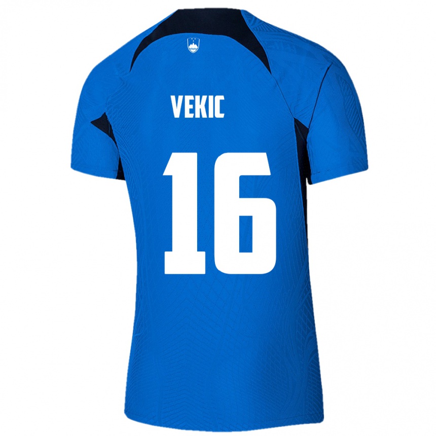 Vaikiškas Slovėnija Igor Vekic #16 Mėlyna Išvykos Marškinėliai 24-26 T-Shirt