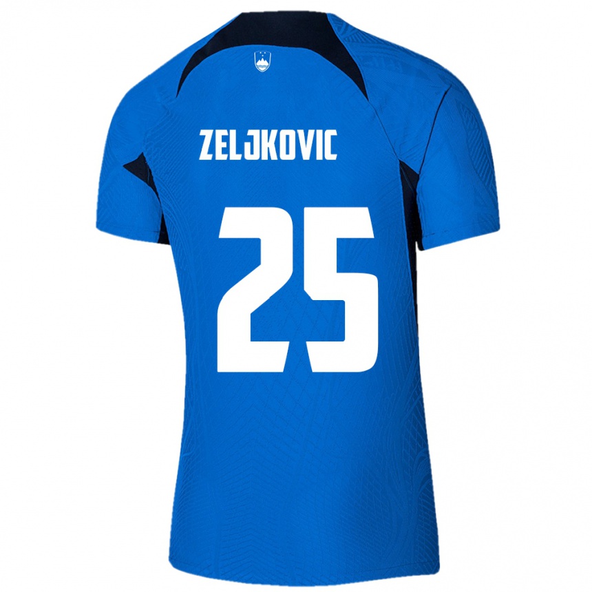 Vaikiškas Slovėnija Adrian Zeljkovic #25 Mėlyna Išvykos Marškinėliai 24-26 T-Shirt