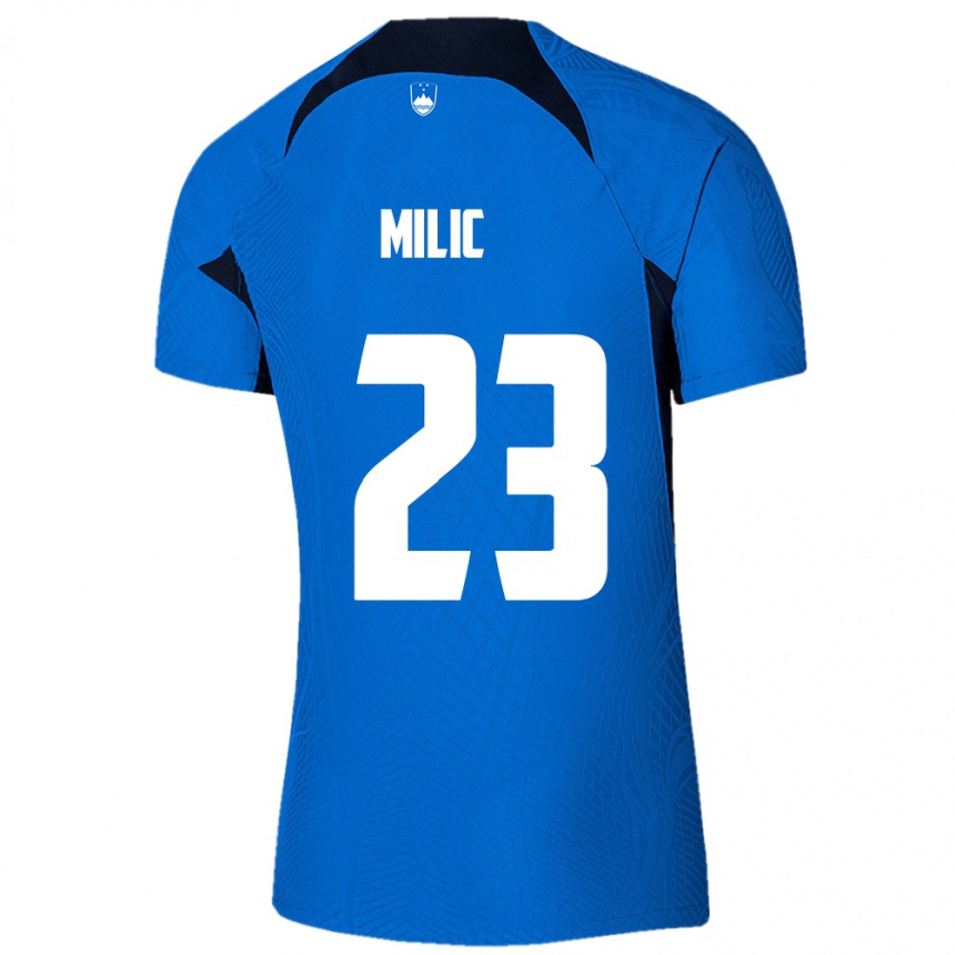 Vaikiškas Slovėnija Nino Milic #23 Mėlyna Išvykos Marškinėliai 24-26 T-Shirt