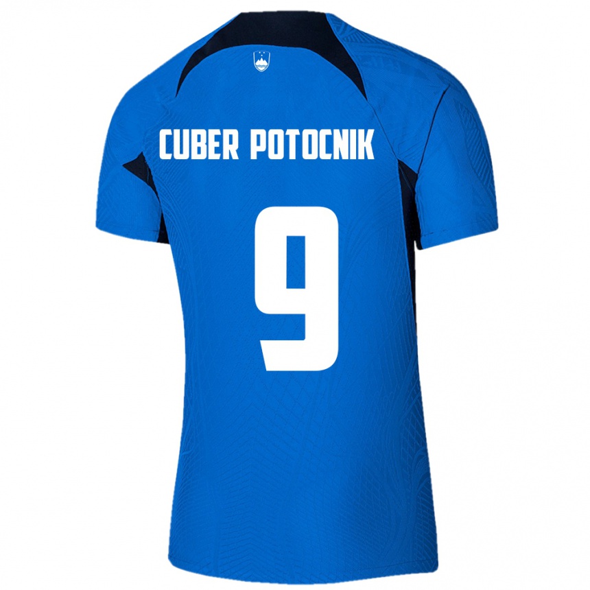 Vaikiškas Slovėnija Jaka Cuber Potocnik #9 Mėlyna Išvykos Marškinėliai 24-26 T-Shirt