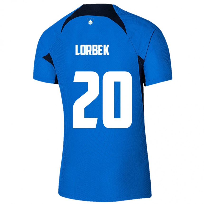 Vaikiškas Slovėnija Anej Lorbek #20 Mėlyna Išvykos Marškinėliai 24-26 T-Shirt