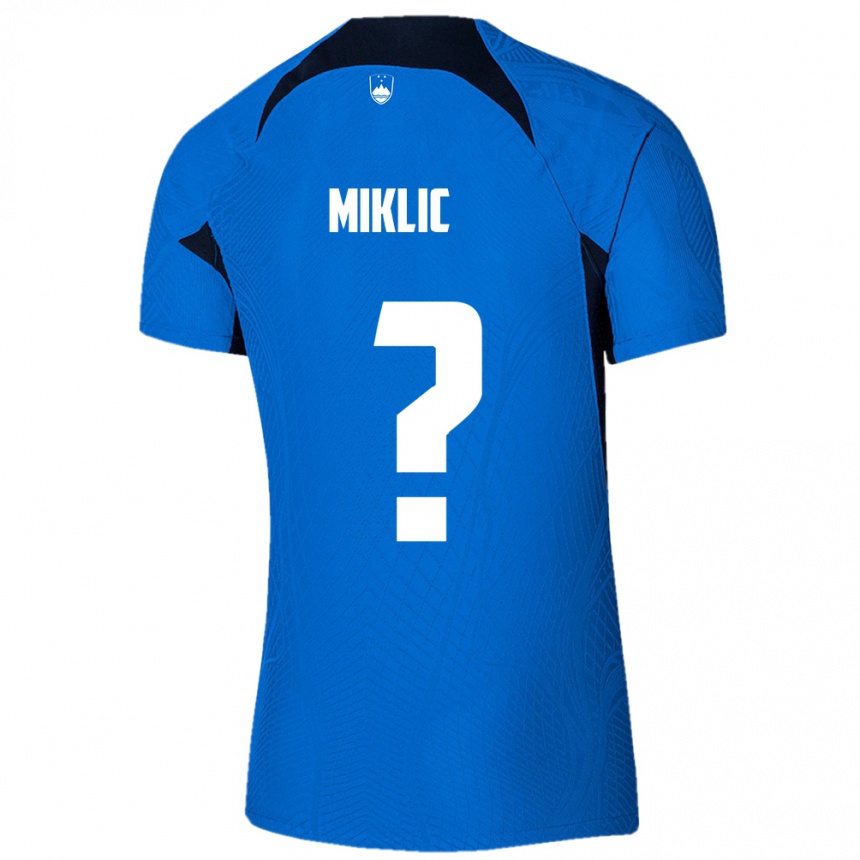 Vaikiškas Slovėnija Andraz Miklic #0 Mėlyna Išvykos Marškinėliai 24-26 T-Shirt