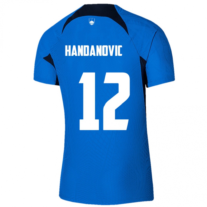 Vaikiškas Slovėnija Tanej Handanovic #12 Mėlyna Išvykos Marškinėliai 24-26 T-Shirt