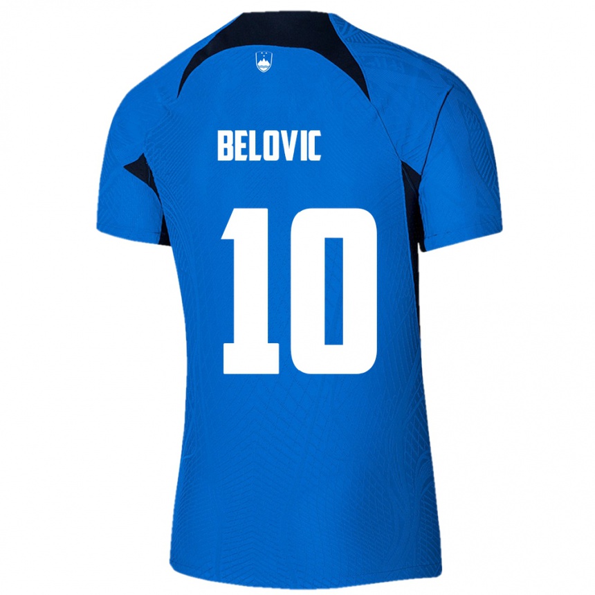 Vaikiškas Slovėnija Nik Belovic #10 Mėlyna Išvykos Marškinėliai 24-26 T-Shirt