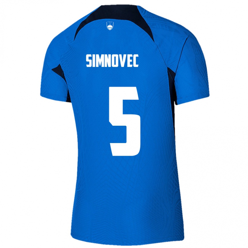 Vaikiškas Slovėnija Matevz Simnovec #5 Mėlyna Išvykos Marškinėliai 24-26 T-Shirt