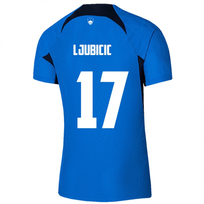 Vaikiškas Slovėnija Egon Ljubicic #17 Mėlyna Išvykos Marškinėliai 24-26 T-Shirt