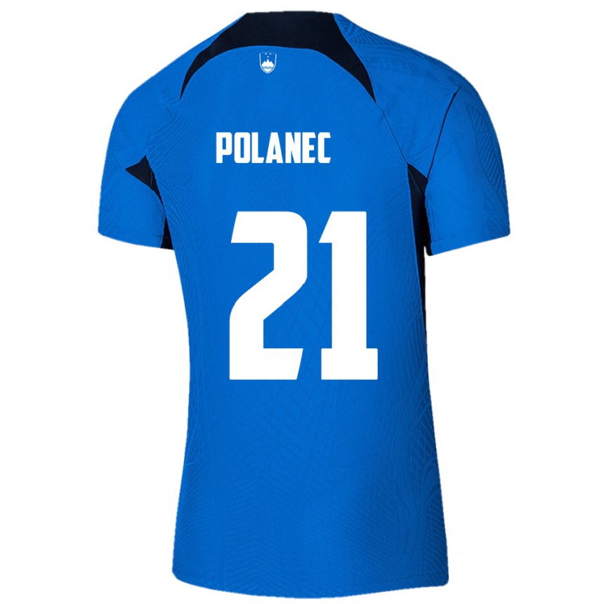 Vaikiškas Slovėnija Gaj Polanec #21 Mėlyna Išvykos Marškinėliai 24-26 T-Shirt