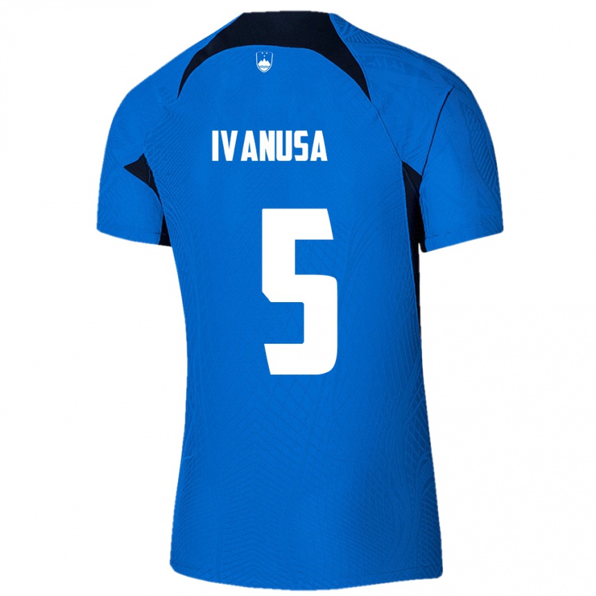 Vaikiškas Slovėnija Lara Ivanuša #5 Mėlyna Išvykos Marškinėliai 24-26 T-Shirt