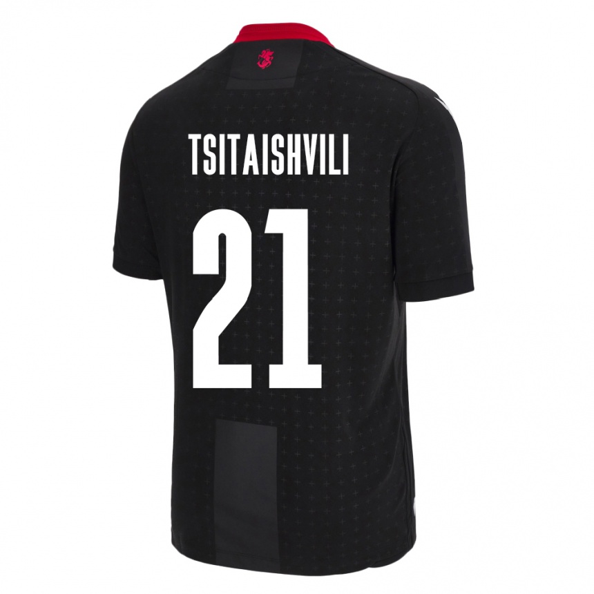 Vaikiškas Sakartvelas Georgiy Tsitaishvili #21 Juoda Išvykos Marškinėliai 24-26 T-Shirt