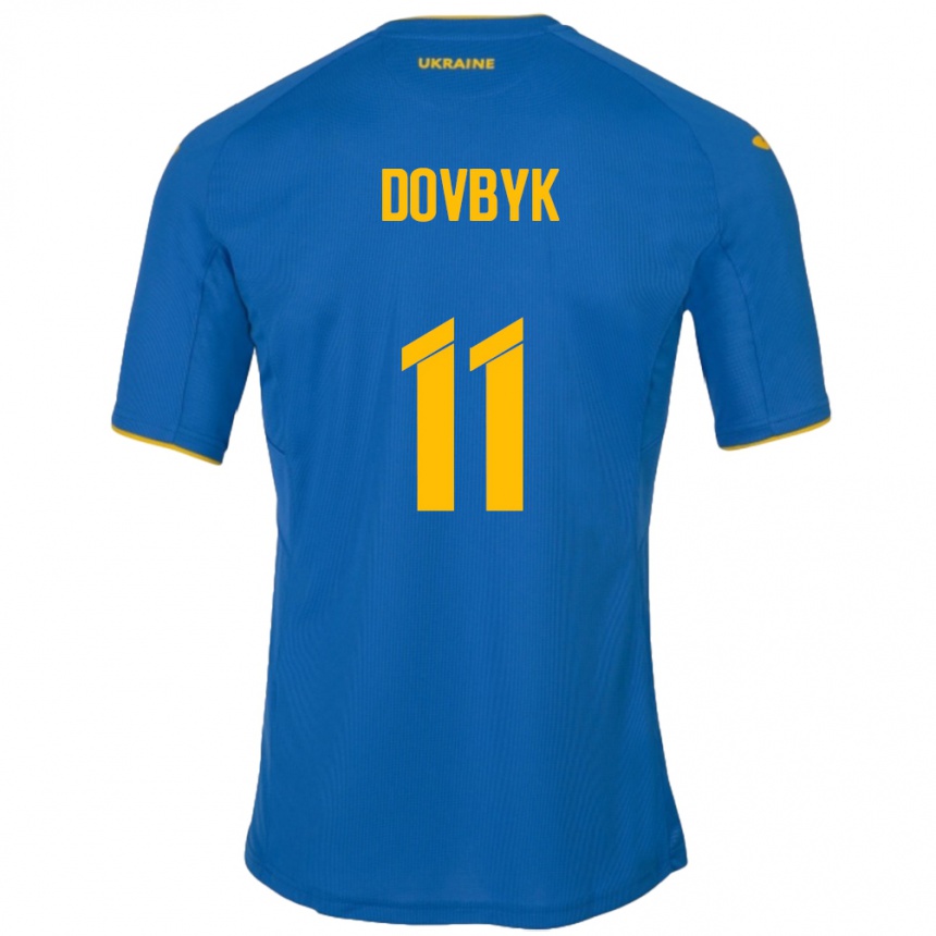 Vaikiškas Ukraina Artem Dovbyk #11 Mėlyna Išvykos Marškinėliai 24-26 T-Shirt