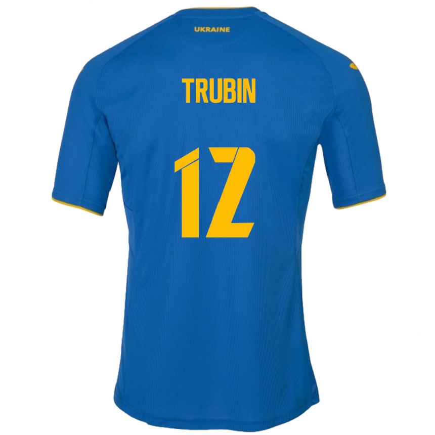 Vaikiškas Ukraina Anatoliy Trubin #12 Mėlyna Išvykos Marškinėliai 24-26 T-Shirt