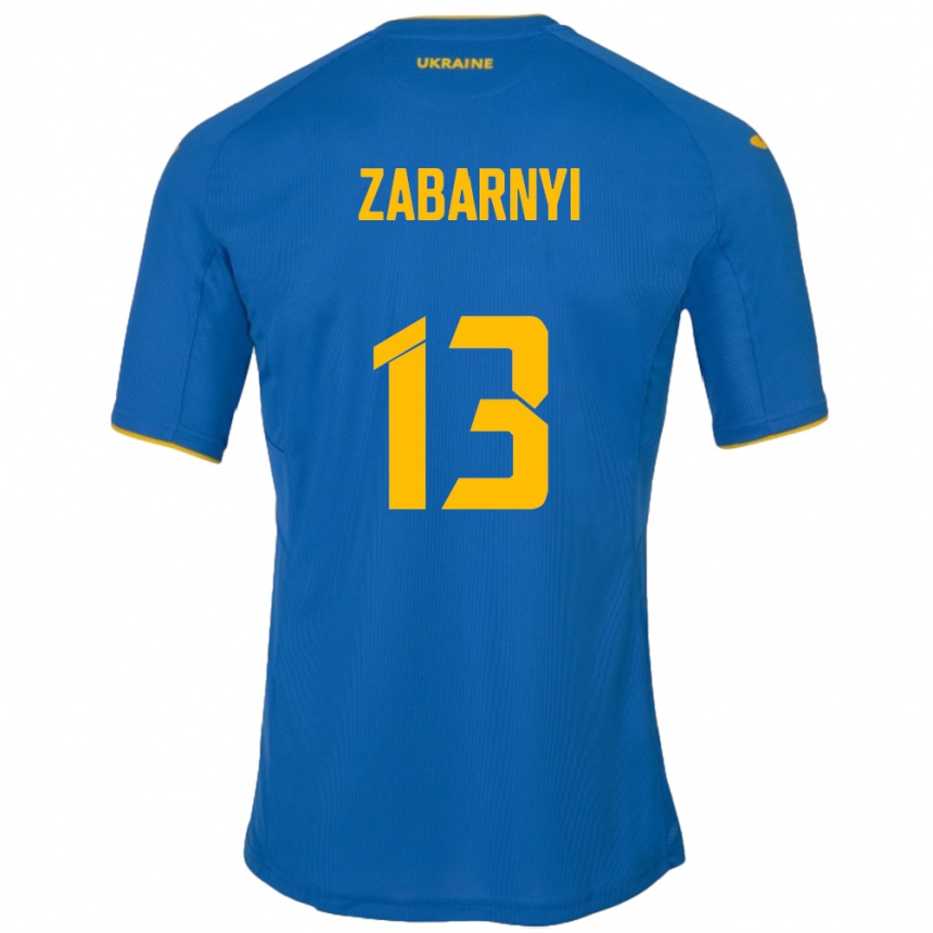 Vaikiškas Ukraina Ilya Zabarnyi #13 Mėlyna Išvykos Marškinėliai 24-26 T-Shirt