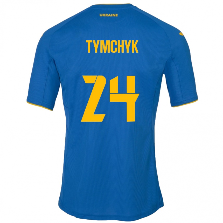 Vaikiškas Ukraina Oleksandr Tymchyk #24 Mėlyna Išvykos Marškinėliai 24-26 T-Shirt