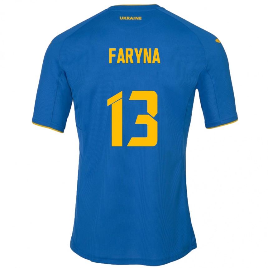 Vaikiškas Ukraina Maryan Faryna #13 Mėlyna Išvykos Marškinėliai 24-26 T-Shirt