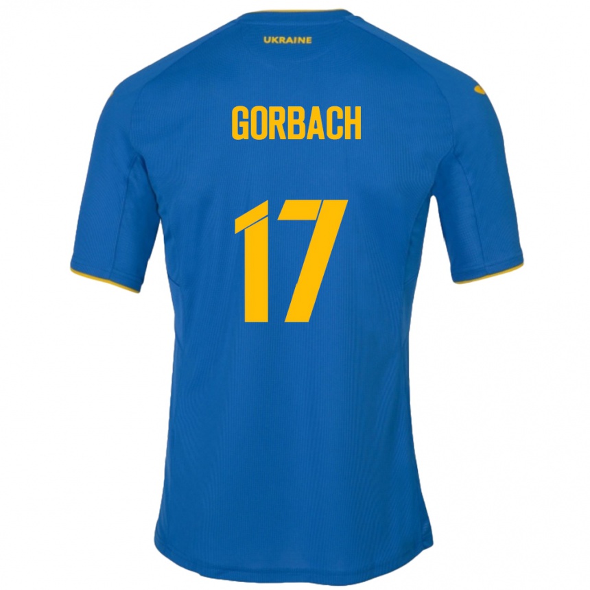 Vaikiškas Ukraina Igor Gorbach #17 Mėlyna Išvykos Marškinėliai 24-26 T-Shirt